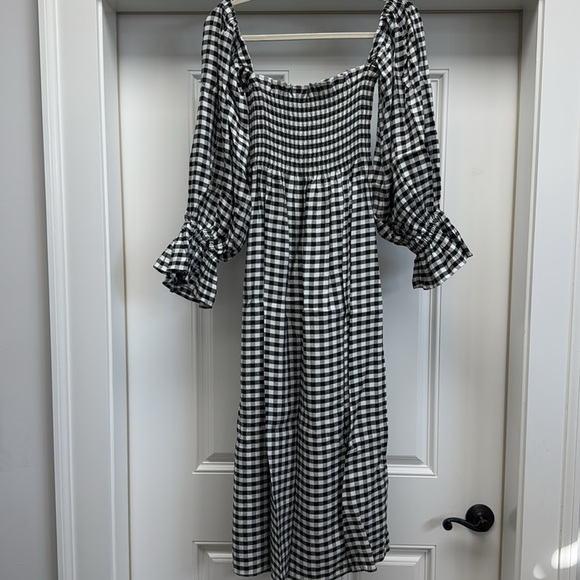 Sleeper Black and White Gingham Midi Dress - Picture 12 of 16